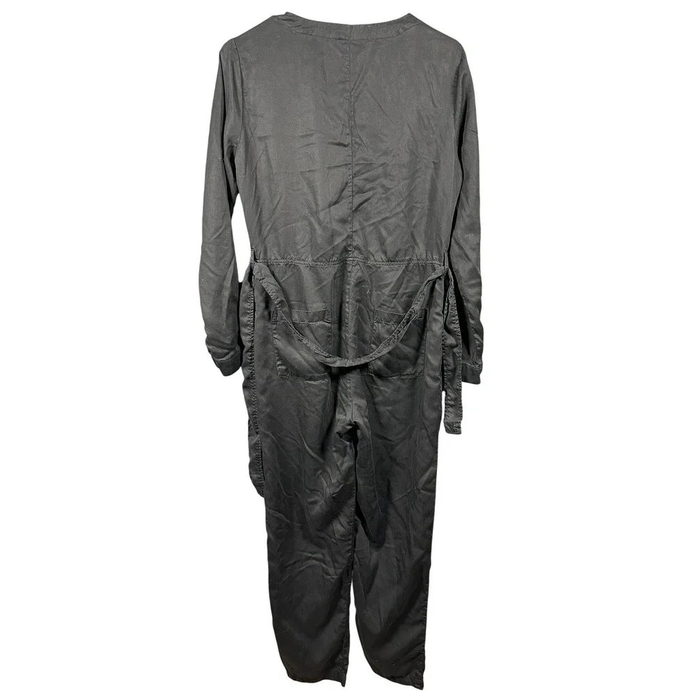 Cloth & Stone Black Tencel Lyocell Long Sleeve Belted‎ Jumpsuit Small